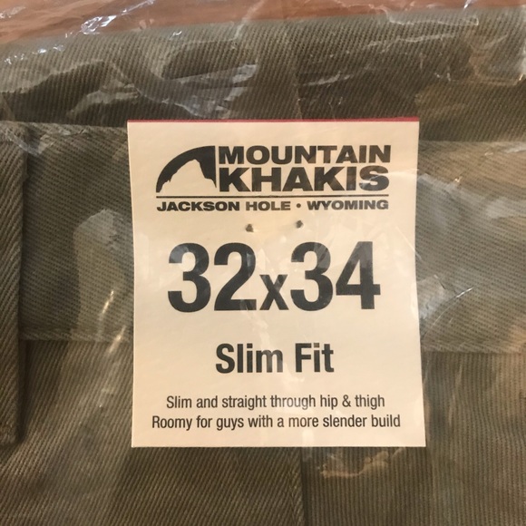 MEN'S SLIM FIT TETON TWILL PANT - OLIVE, 32-34 - Picture 4 of 5